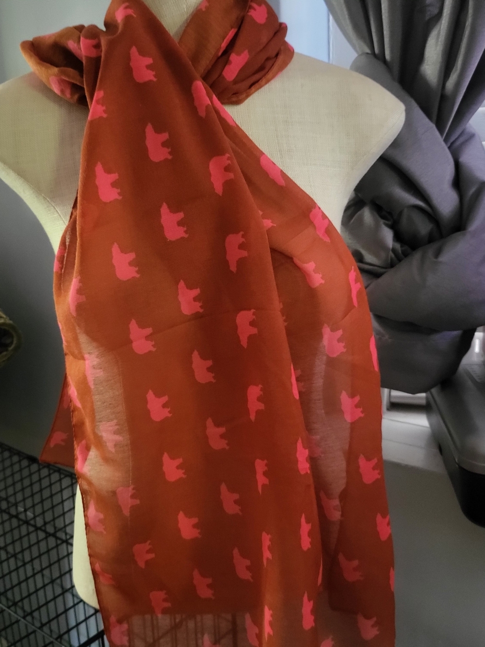 Lightweight Elepant Print Scarf -